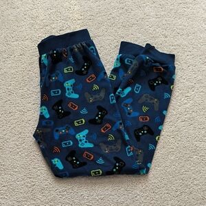 Blue Pajama Pants with Game Controller Print